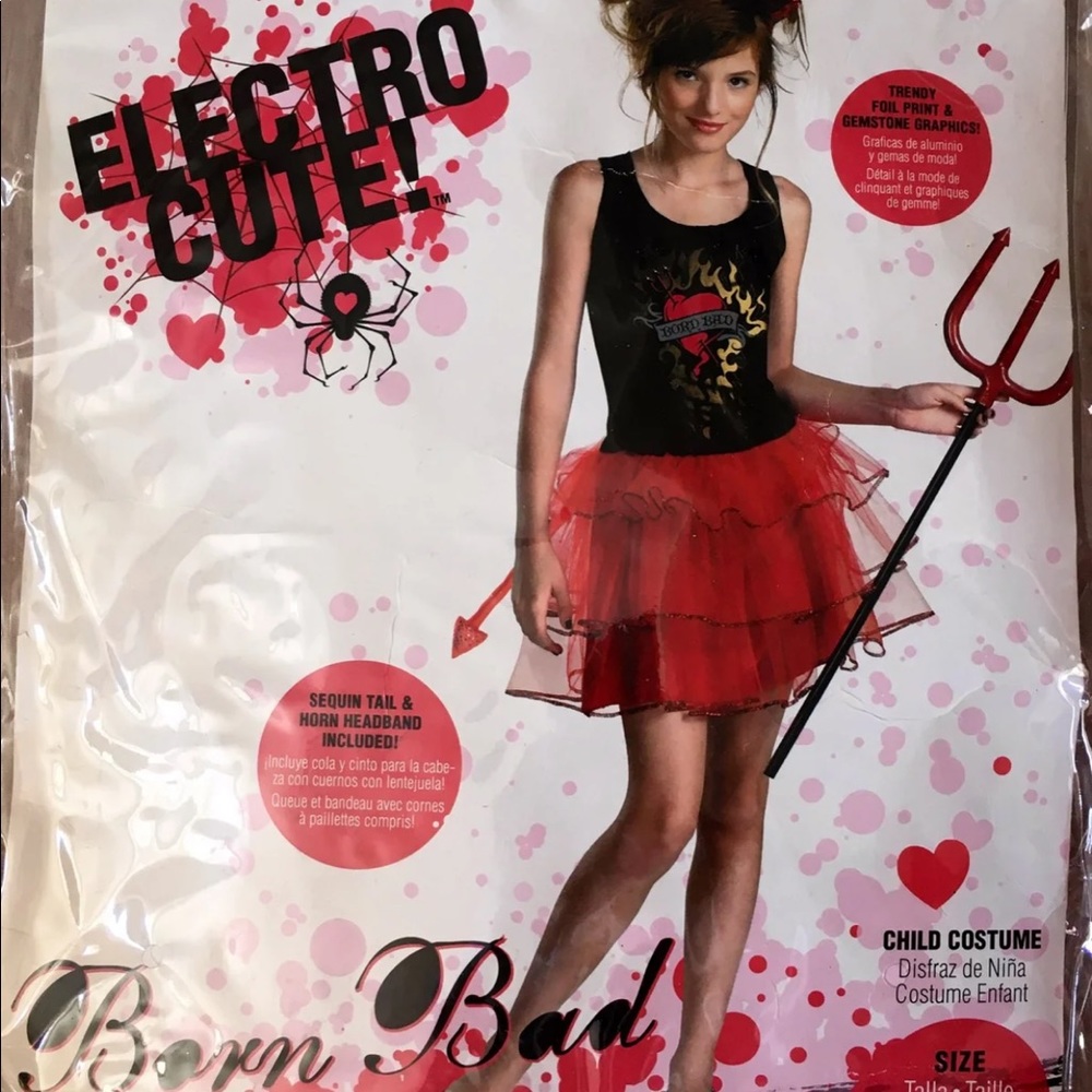 Girls XL 14/16 Born Bad Cute Devil Costume